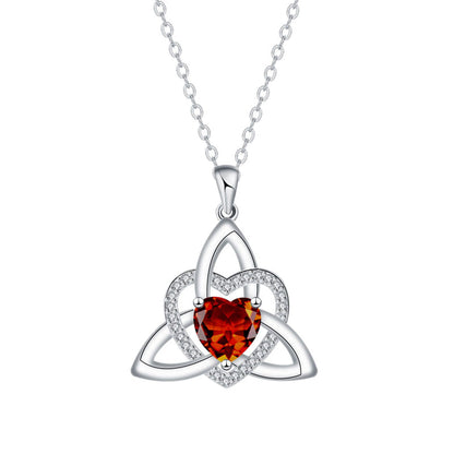 📢📢50% OFF !!⏰Celtic Knot Heart Pendant Necklace with Birthstone