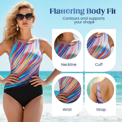 🏖️Summer Hot Sale - ONLY ￡15!!⚡50K+ SOLD!🩱🌊Fashion Printed One-Piece Swimsuit | Soft Stretch Fabric & Ruching Detail for an Instant Slimming Look