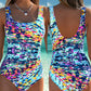 🏖️Summer Hot Sale - ONLY ￡15!!⚡50K+ SOLD!🩱🌊Fashion Printed One-Piece Swimsuit | Soft Stretch Fabric & Ruching Detail for an Instant Slimming Look