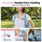 🏖️Exclusive 50% OFF | Portable Clip-On Cooling Fan | Hands-Free Personal Neck Fan with LED Battery Display & Adjustable Airflow | High-Velocity Mini Fan for Travel & Outdoors