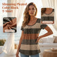 🏆SALE 50% OFF🔥Women's Plus Size Pleated Color Block T-Shirt