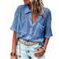 🔥50% OFF Half Price 🧶Women Short Sleeve Knit Button Shirt Free Gift Necklace