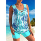 🏖️ LIMITED-TIME 50% OFF! ✨ Women's Criss-Cross Tankini Set | Sporty Boy Short Swimwear Two-Piece with Quick-Dry Fabric & Inclusive Sizes