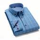 👔50% OFF! ✨Men's Modern Fit Windowpane Shirt – Contrast Details, Button-Down, Premium Blend 🍁