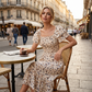 Women's Square Neck Smocked Floral Midi Dress
