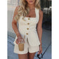 Elegant Square Neck Vest & Shorts Set