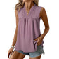 Women’s Polka-Dot Sleeveless Top with Lace V-Neck