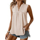 Women’s Polka-Dot Sleeveless Top with Lace V-Neck