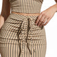 🌸 50% OFF NOW! Women's Coordinated Two-Piece Summer Set | Lengthening Vertical Stripe Crop Top & Clever High-Waisted Maxi Skirt (S-5XL) 👑