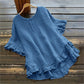 Women's Round Neck Ruffle Blouse