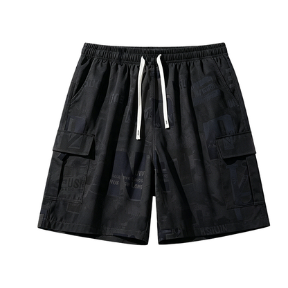 Men's Casual Graphic Print Drawstring Shorts