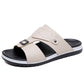 📢📢50% OFF !! ⏰Men's Faux Leather Slip-On Sandals | Dual-Texture Croc Pattern Open-Toe Shoes with Cushioned