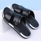 📢📢50% OFF !! ⏰Men's Faux Leather Slip-On Sandals | Dual-Texture Croc Pattern Open-Toe Shoes with Cushioned