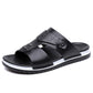 📢📢50% OFF !! ⏰Men's Faux Leather Slip-On Sandals | Dual-Texture Croc Pattern Open-Toe Shoes with Cushioned