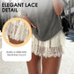 Women's Elegant Lace Trim Pleated Skirt | High-Waisted Flattering Midi Skirt for Office, Evening & Casual Wear