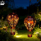 Solar-Powered Hot Air Balloon Lantern | Magical Garden Projection Light – Weatherproof Vintage Bronze Hanging Decor