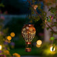 Solar-Powered Hot Air Balloon Lantern | Magical Garden Projection Light – Weatherproof Vintage Bronze Hanging Decor