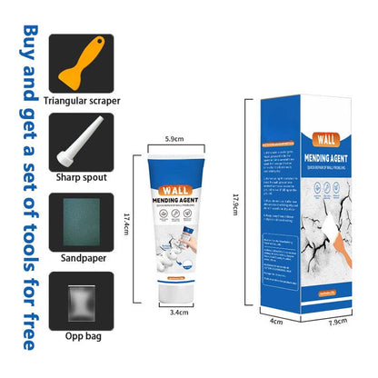 🏆LAST DAY SALE 50% OFF🔥Professional Wall Repair Cream Kit | Instant Crack & Hole Filler Paste with Scraper & Sandpaper for Home DIY