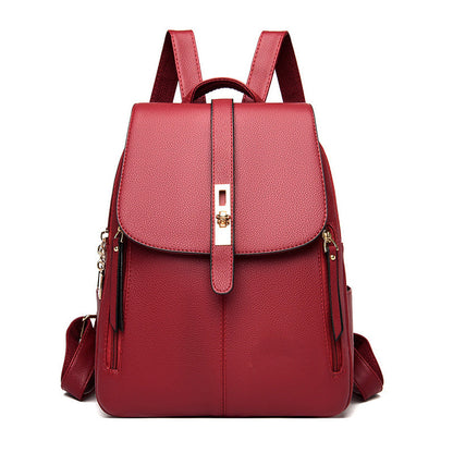 🏆SALE 50% OFF🔥Women's Premium Soft Leather Look Backpack | Water-Resistant Commuter Bag with Gold Hardware & Ergonomic Straps