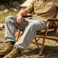 Men's Breathable Cotton Linen Cargo Trousers | Relaxed Wide-Leg Drawstring Pants for Summer Holiday & Streetwear
