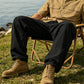 Men's Breathable Cotton Linen Cargo Trousers | Relaxed Wide-Leg Drawstring Pants for Summer Holiday & Streetwear