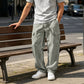 Men's Breathable Cotton Linen Cargo Trousers | Relaxed Wide-Leg Drawstring Pants for Summer Holiday & Streetwear