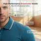 Men's Premium Athletic Fit Polo Shirt | High-Performance Breathable Sports Top with Striped Trim & Four-Way Stretch