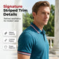 Men's Premium Athletic Fit Polo Shirt | High-Performance Breathable Sports Top with Striped Trim & Four-Way Stretch