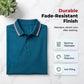 Men's Premium Athletic Fit Polo Shirt | High-Performance Breathable Sports Top with Striped Trim & Four-Way Stretch