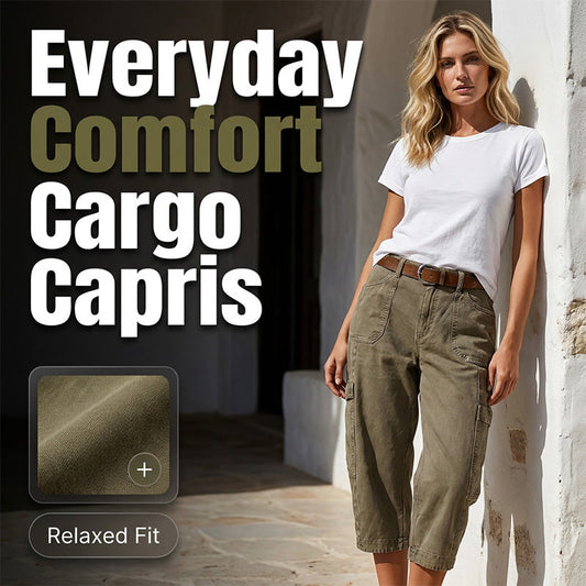 👖 50% OFF NOW!  Women's Relaxed Casual Cargo Capris – Spacious Utility Pockets, Breathable Fabric & Relaxed Fit – Everyday Comfort, Warm Weather Ready ✨