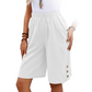 Women's Casual Comfortable Elastic Waist Capri Pants