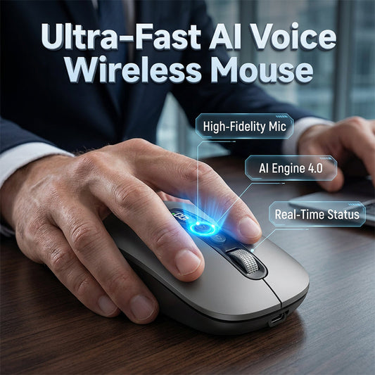 ⏳Limited-time 50% off⏰AI Smart Voice Wireless Mouse | High-Speed Speech-to-Text & Translation Computer Mouse with LED Battery Display
