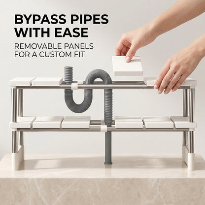 🧽 50% OFF NOW!🧽 Expandable Kitchen Sink Caddy Organizer | Quick-Drain Sponge & Dish Soap Holder | Sturdy Over-Sink Storage Rack for Countertop Tidy