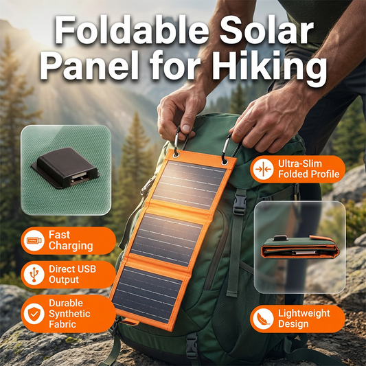 Exclusive 50% OFF | 10W Portable Foldable Solar Panel | High-Efficiency USB Charger with Carabiners | Weather-Resistant Off-Grid Power for Hiking & Camping