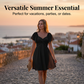 📢📢50% OFF !! ⏰Women's Elegant Twist-Front A-Line Mini Dress | Breathable Textured Summer Dress with Flutter Sleeves