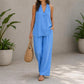 🎁New arrival 50% OFF|Women's Elegant V-Neck Wide-Leg Jumpsuit | Ultra-Soft Breathable Summer Lounge Set for Resort Wear & Smart Casual