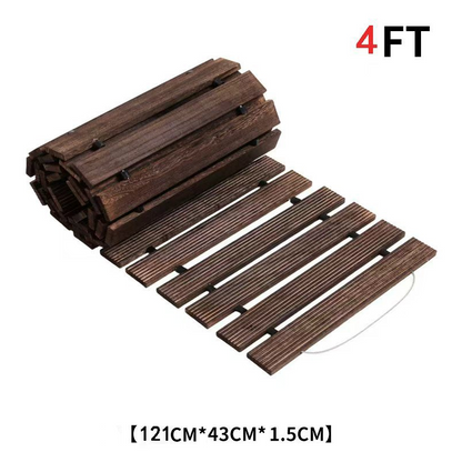 VEVOR Wooden Garden Pathway,  , 8 ft x 17 in, Non-Slip Curved Garden Walkway, Roll Out Cedar Outdoor Walkway Path with Wire Rope Connection, Decorative Lawn Paver for Backyard Boardwalk Wedding Party