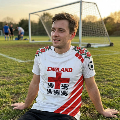 👕 50% OFF NOW! ⏰Men's Premium England Football Fan Jersey | Ultra-Breathable Casual Fit T-Shirt for Match Day & Everyday Supporter Wear ⚽🏆