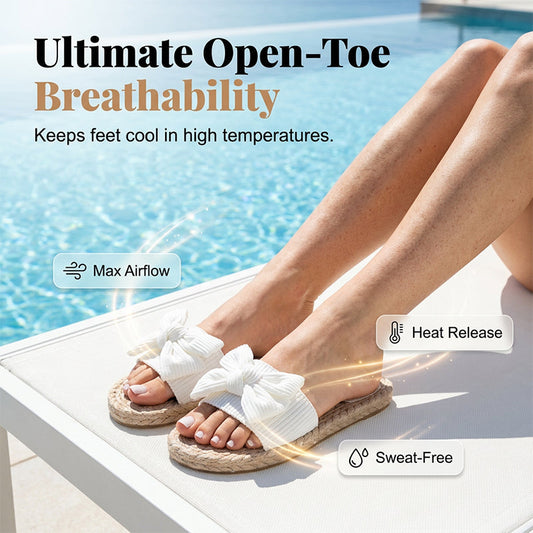 🔥While Supplies Last 50% OFF!🎉Women's Elegant Bow Flat Sandals | Premium Comfortable Slip-On Footwear for Beach Holidays & Smart Casual Summer Wear