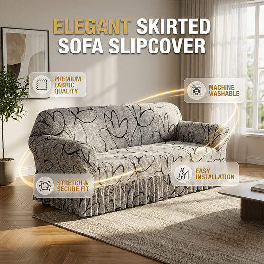 ⏰High-Stretch Sofa Slipcover – Ruffled Hem & Full Protection