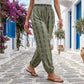 👖 50% OFF NOW! 🌸 Women's Flowy High Waist Lantern Pants | Breathable Boho Smocked Trousers for Summer Holiday & Casual Wear🌿