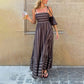 Women's Elegant Striped Maxi Dress | Adjustable Cami & Smocked Back Summer Beach Dress for Smart Casual Holidays
