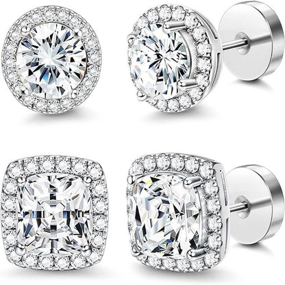 LIMITED-TIME 50% OFF! ✨Women's Elegant Cubic Zirconia Stud Earrings | Hypoallergenic Geometric Jewellery for Sensitive Ears