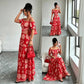 🏆LAST DAY SALE 50% OFF🔥Women's Elegant Off-the-Shoulder Maxi Dress | Floral Tiered Holiday Dress with Waist Cutout for Summer Holidays