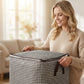 LIMITED-TIME 50% OFF! ✨3-Piece Houndstooth Storage Bags | Large Collapsible Wardrobe Organiser for Bedding, Quilts & Seasonal Clothes
