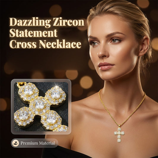 🔥Buy 1 Get 1 Free🔥Women's Dazzling Zircon Cross Pendant Necklace | Premium Cubic Zirconia Statement Jewelry for Daily Wear