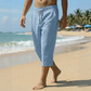👖Men's Breathable Linen Blend Capri Pants | Adjustable Drawstring Summer Trousers with Deep Pockets - Limited 50% OFF
