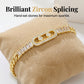 Exclusive 50% OFF | Women's Gold Plated Cuban Link Bracelet | Luxury Zirconia Hollow Tag Chain Bangle