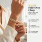 Exclusive 50% OFF | Women's Gold Plated Cuban Link Bracelet | Luxury Zirconia Hollow Tag Chain Bangle