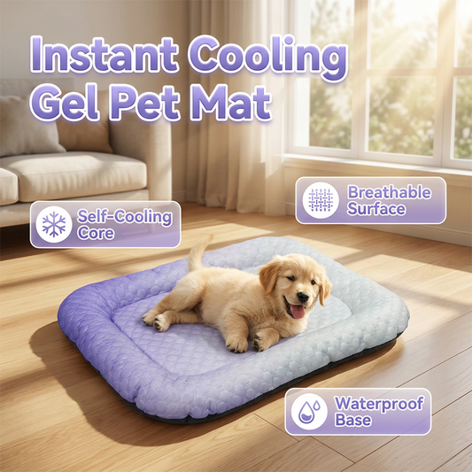 2026 HOT SALE🥳50K+ SOLD!🐶Exclusive 50% OFF | Self-Cooling Gel Pet Mat | Instant Heat Relief Dog & Cat Bed with Honeycomb Texture | Waterproof & Wipe-Clean Summer Cooling Pad